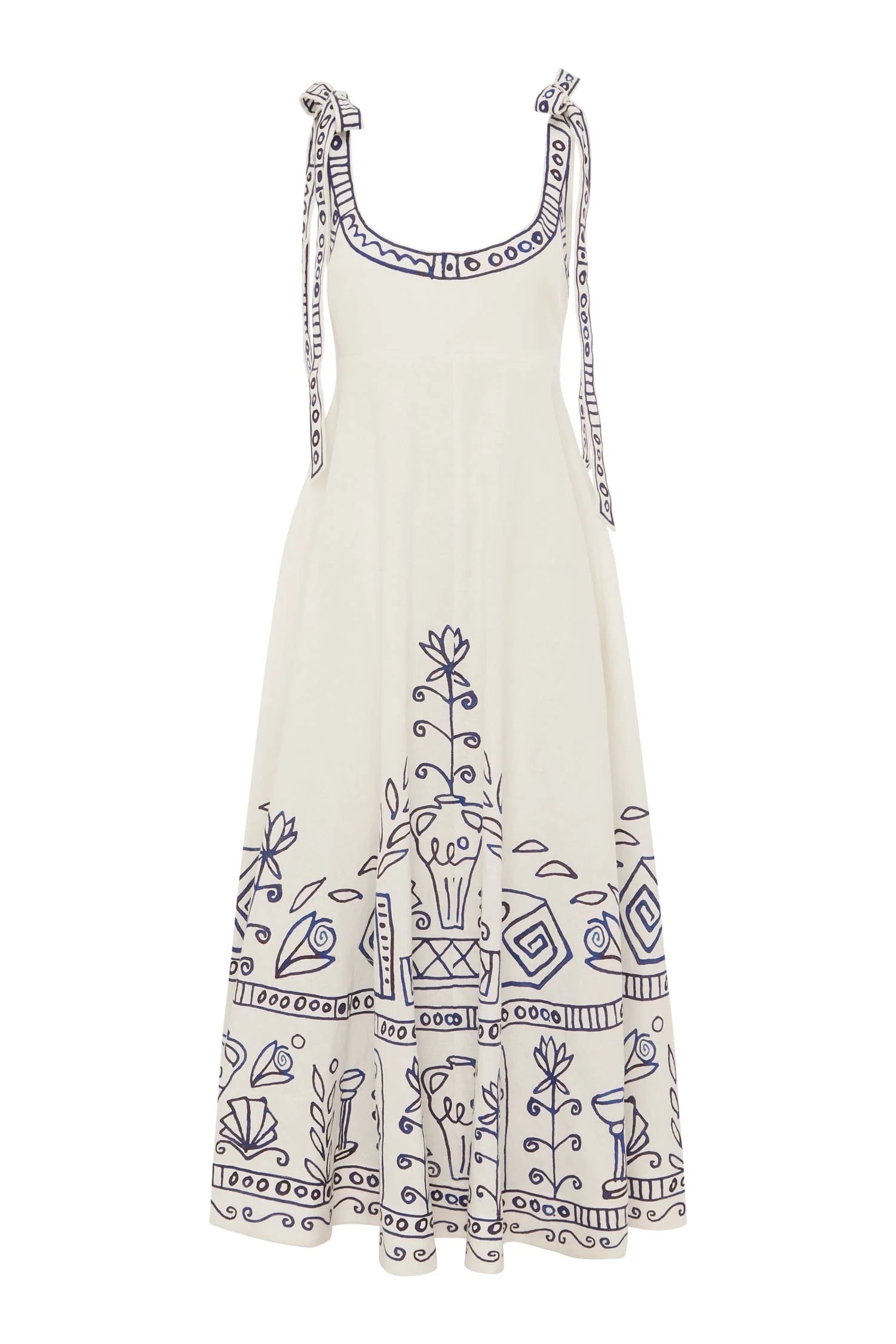 Zimmerman This camisole dress is crafted from a natural off-white cotton-line...