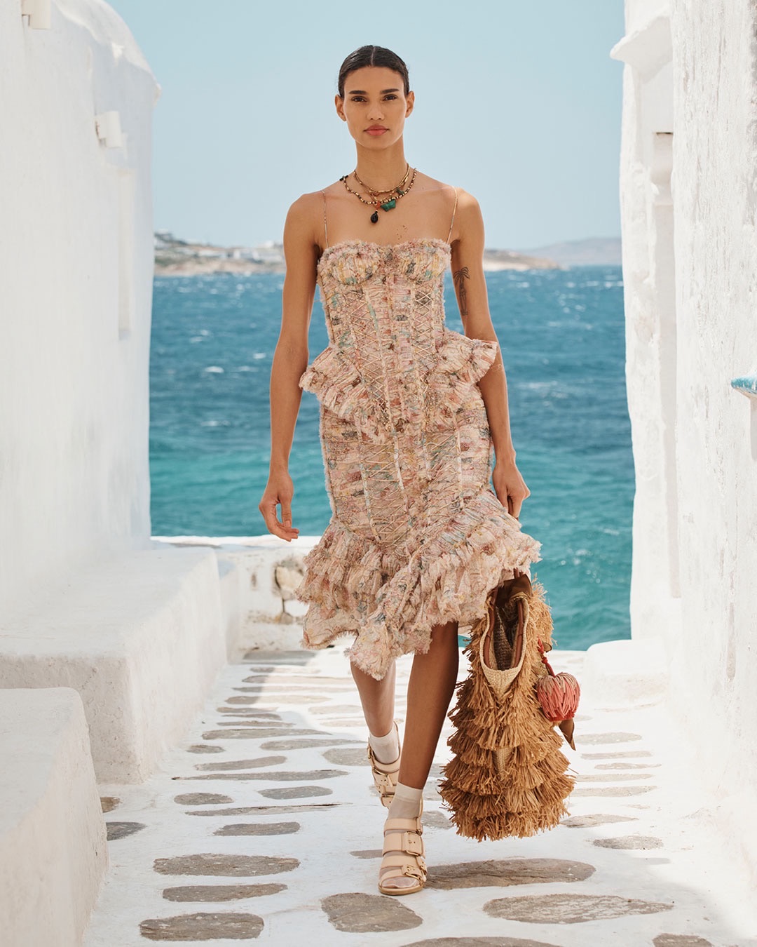 Zimmerman The strapless silhouette defines the figure with clean lines