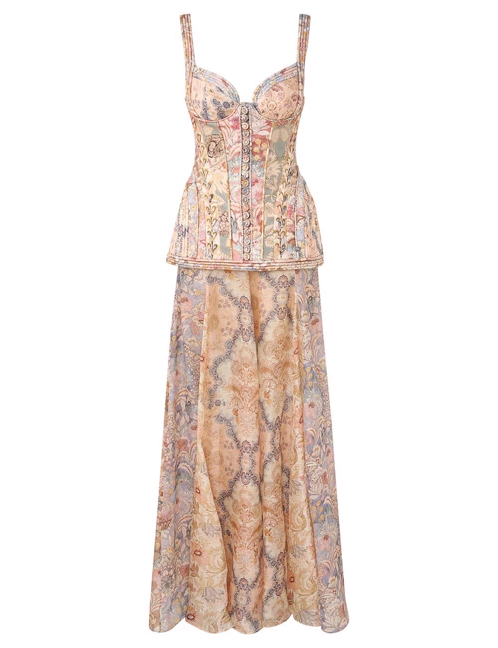 Zimmerman The Rebellion Corded Maxi Dress in Spliced Floral from our Cruise