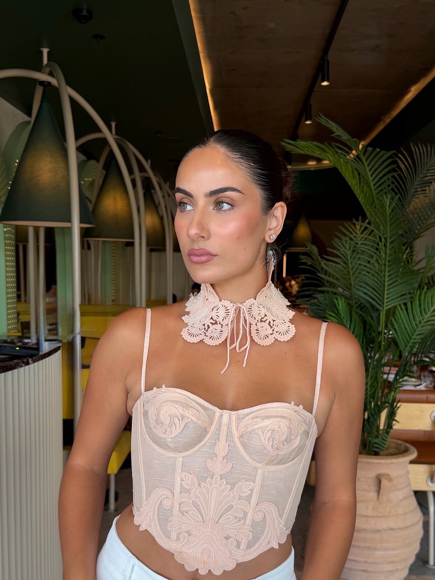 Zimmerman Lace as the bone, embossment as the charm