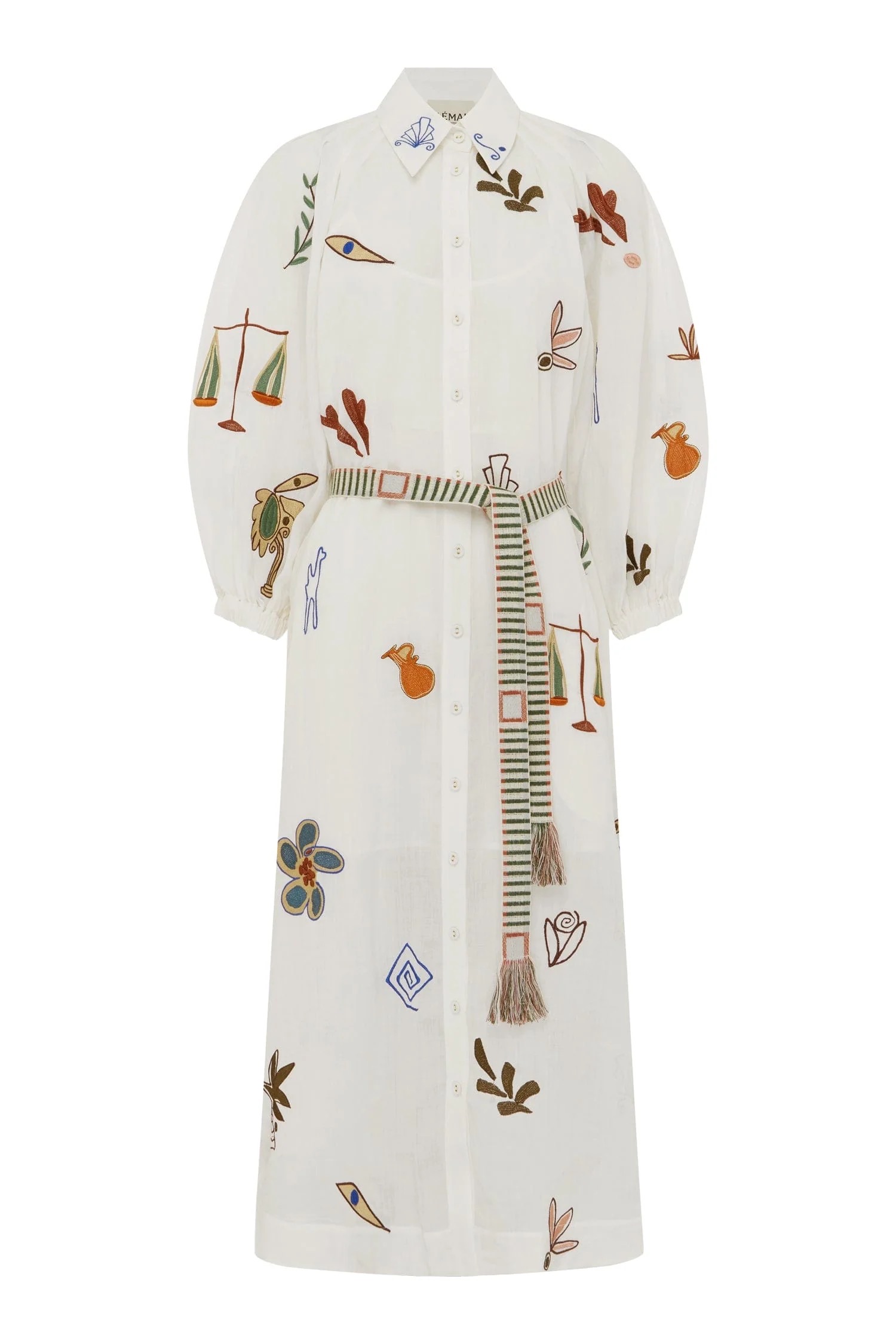 Zimmerman This shirt dress is a poetic dialogue between ancient symbolism and...