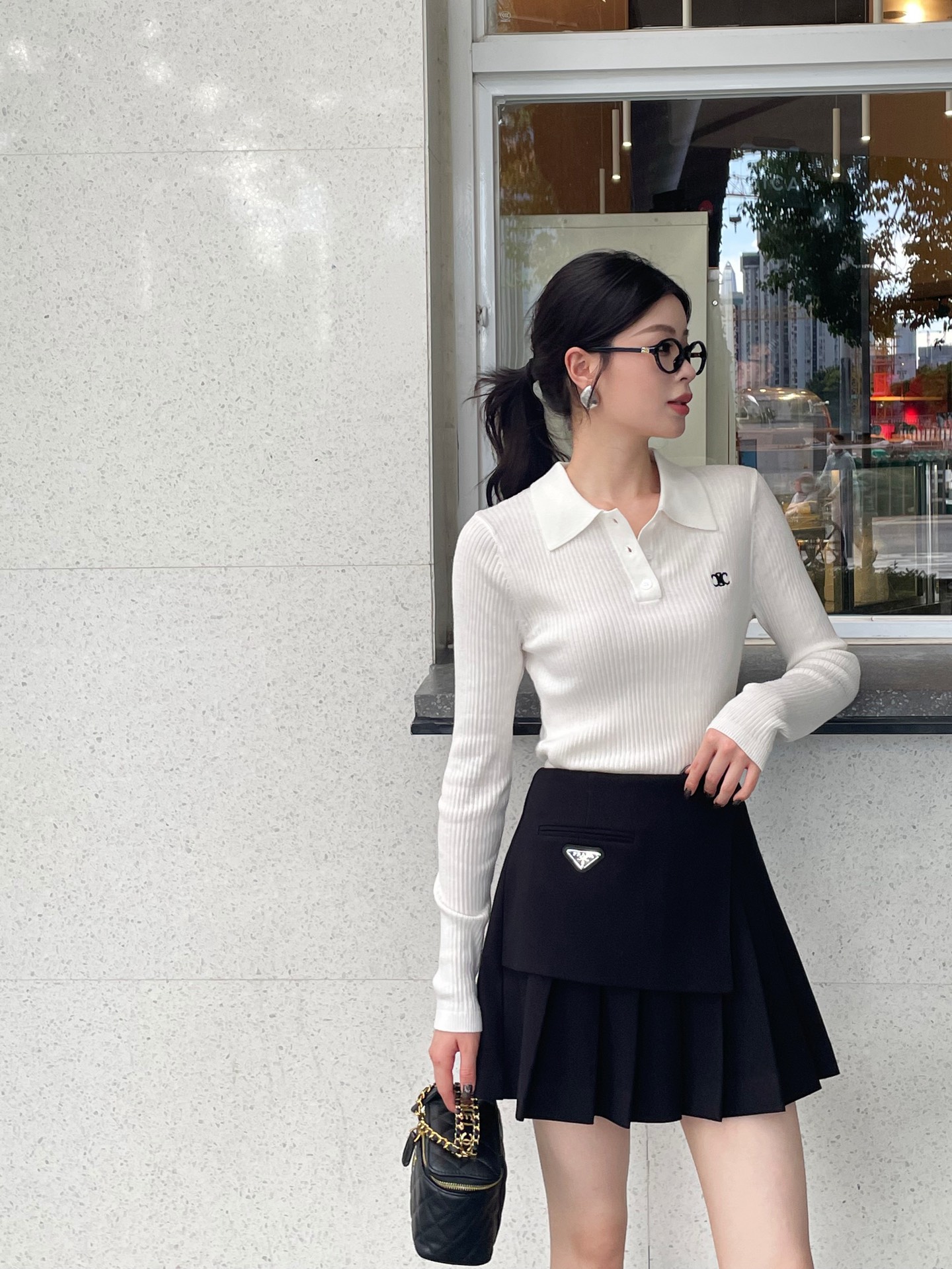 Celine Polo Collar Long Sleeve Knit Sweater Slim Fit College Style 1 i1755748993156 854 0 0