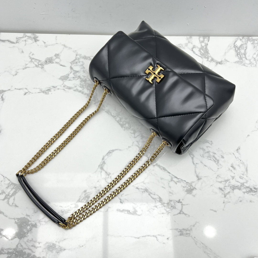 Tory Burch 新款 TB 大号 154704 小号 154706 最新款牛皮 云朵包 链条肩带背包 多功能使用 女士挎包 头层牛皮 可 单肩 可斜挎 超 黑色 白色