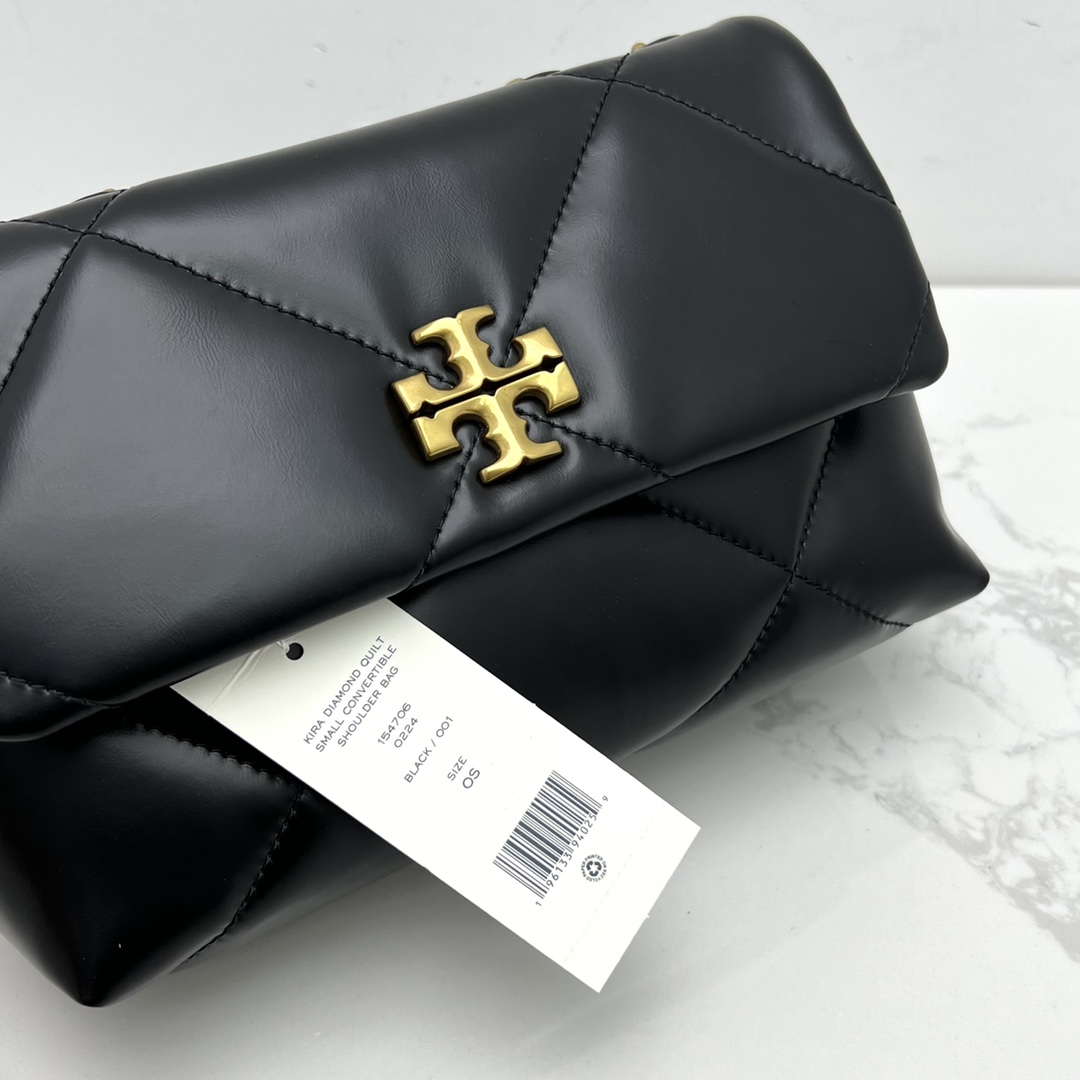 Tory Burch 新款 TB 大号 154704 小号 154706 最新款牛皮 云朵包 链条肩带背包 多功能使用 女士挎包 头层牛皮 可 单肩 可斜挎 超 黑色 白色