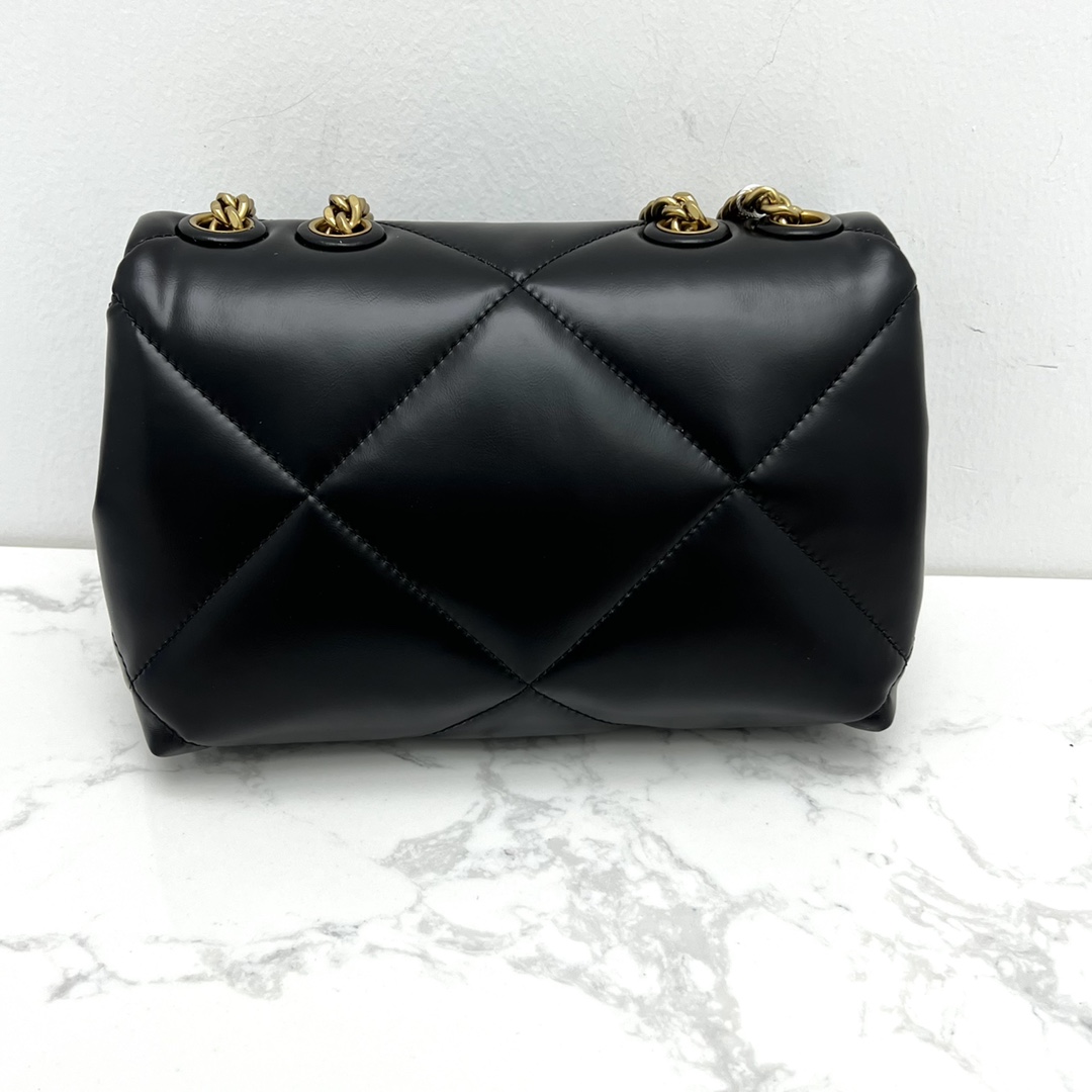 Tory Burch 新款 TB 大号 154704 小号 154706 最新款牛皮 云朵包 链条肩带背包 多功能使用 女士挎包 头层牛皮 可 单肩 可斜挎 超 黑色 白色