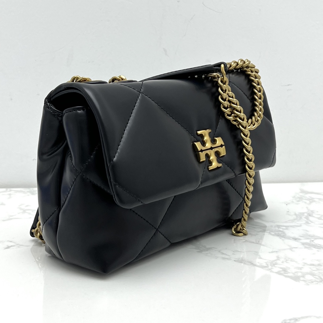 Tory Burch ～新款 TB 大号 154704 小号 154706 最新款牛皮 云朵包 链条肩带背包 多功能使用 女士挎包 头层牛皮 可 单肩 可斜挎 超 黑色 白色