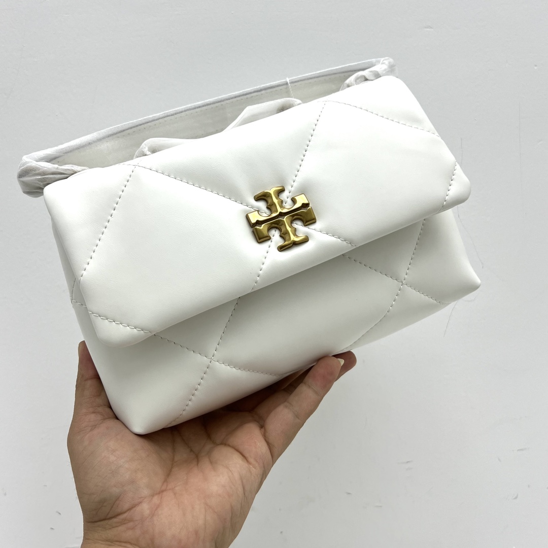 Tory Burch ～新款 TB 大号 154704 小号 154706 最新款牛皮 云朵包 链条肩带背包 多功能使用 女士挎包 头层牛皮 可 单肩 可斜挎 超 黑色 白色