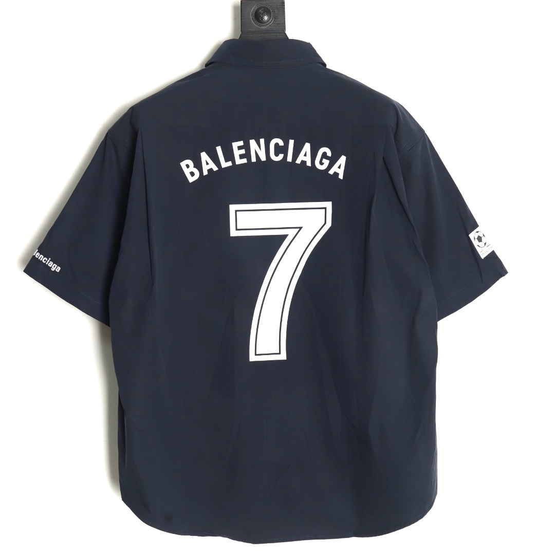 Balenciaga 巴黎世家联名足球7号衬衫短衬 印花加刺绣工艺soccerblokecore 球衣