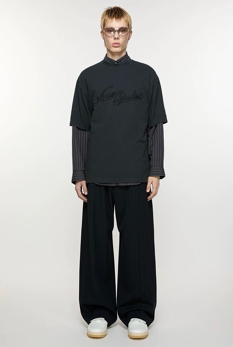 Acne Studios 25SS 字母刺绣短袖T恤 上身效果#