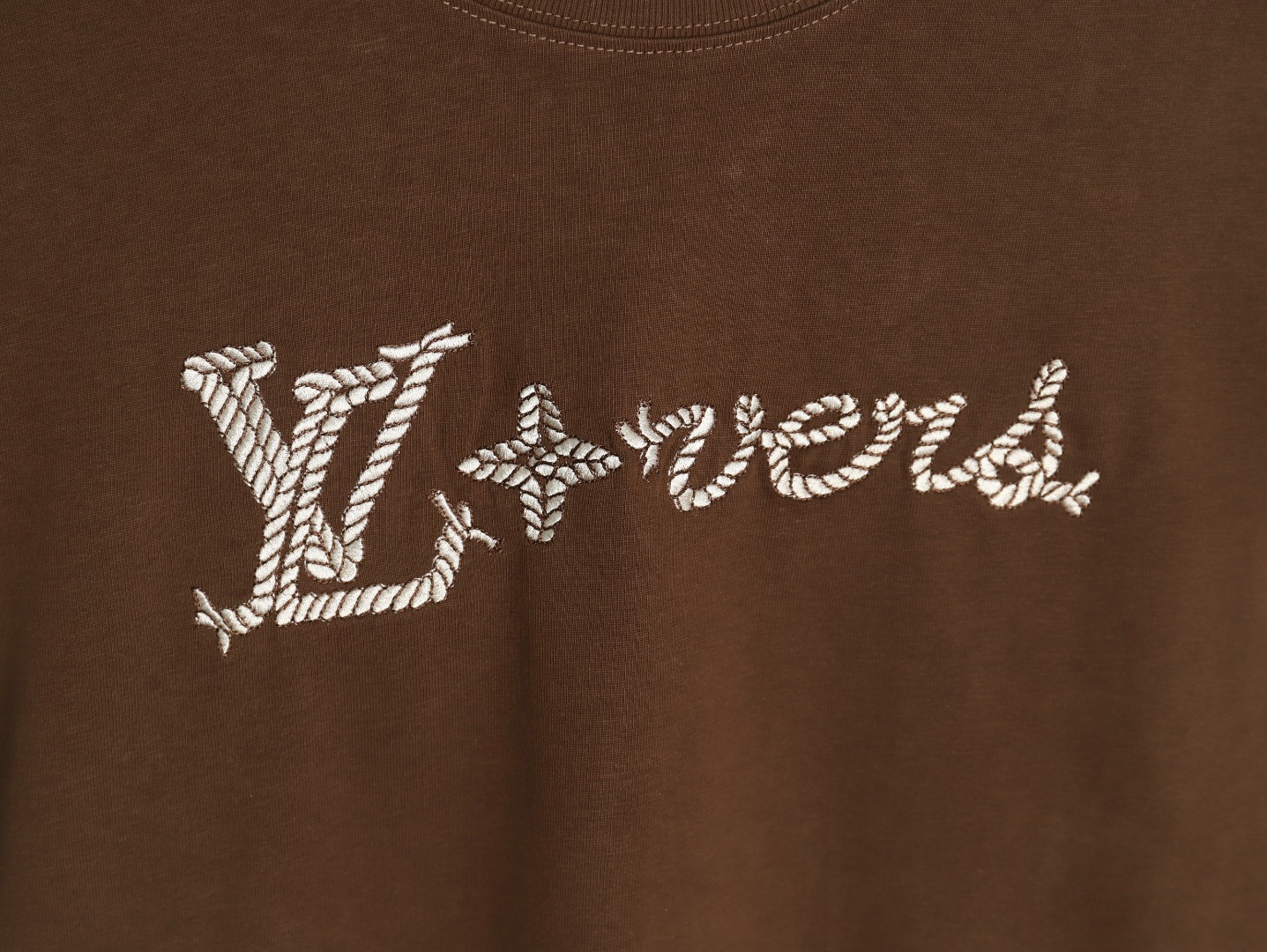 Louis Vuitton LV 路易威登 麻绳绳结刺绣短袖 Lovers刺绣贴