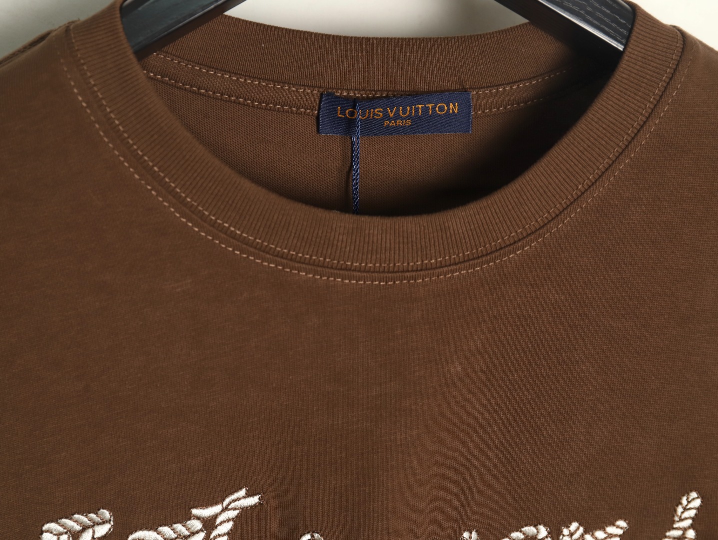 Louis Vuitton LV 路易威登 麻绳绳结刺绣短袖 Lovers刺绣贴