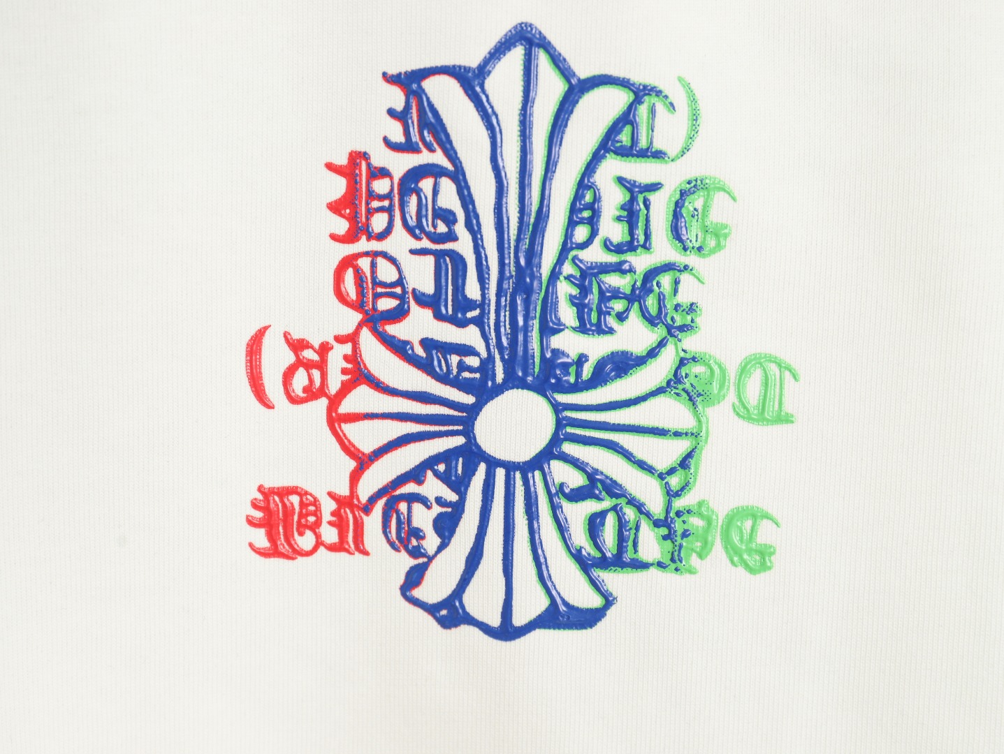 Chrome Hearts CH克罗心 梵文十字架重工彩色发泡印花T恤