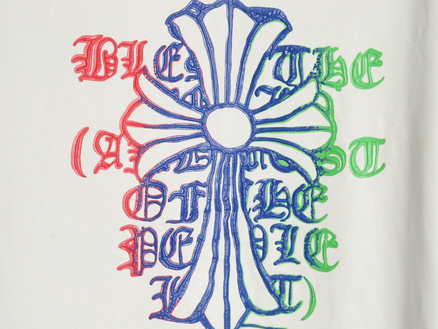 Chrome Hearts CH克罗心 梵文十字架重工彩色发泡印花T恤