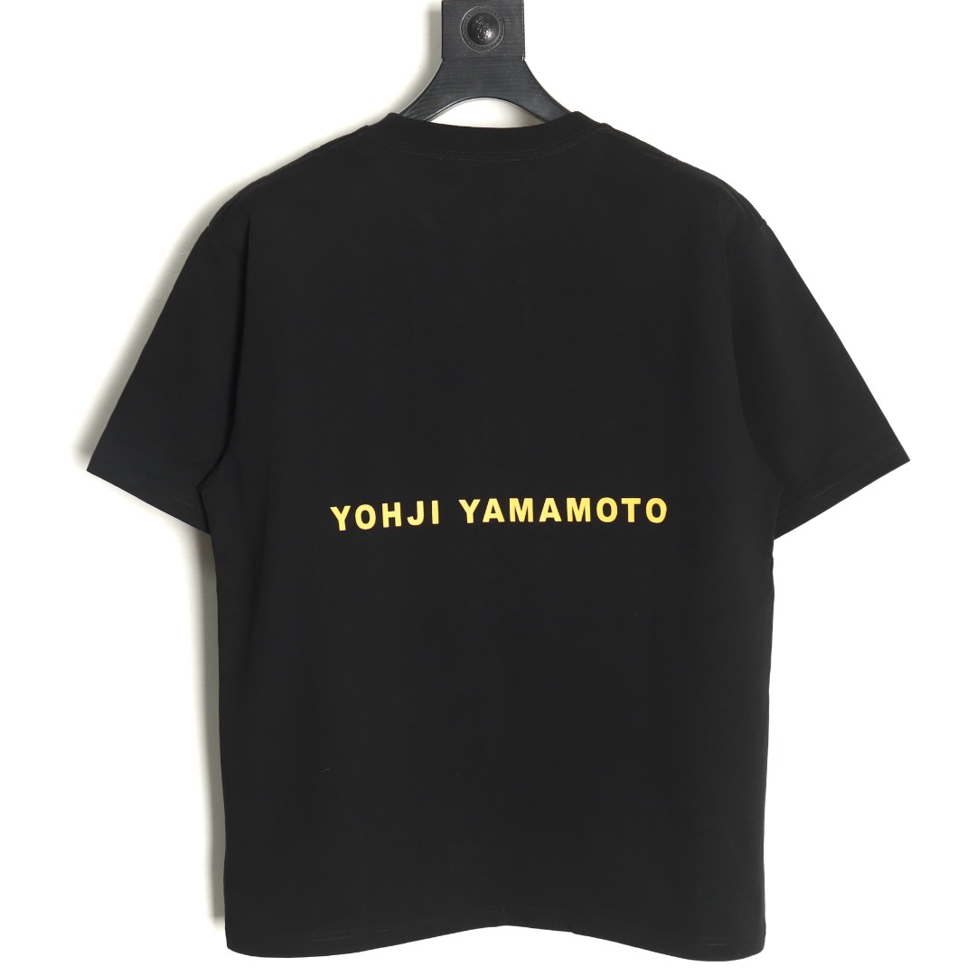 Y-3 山本耀司 荧光黄 重影字母短袖T恤