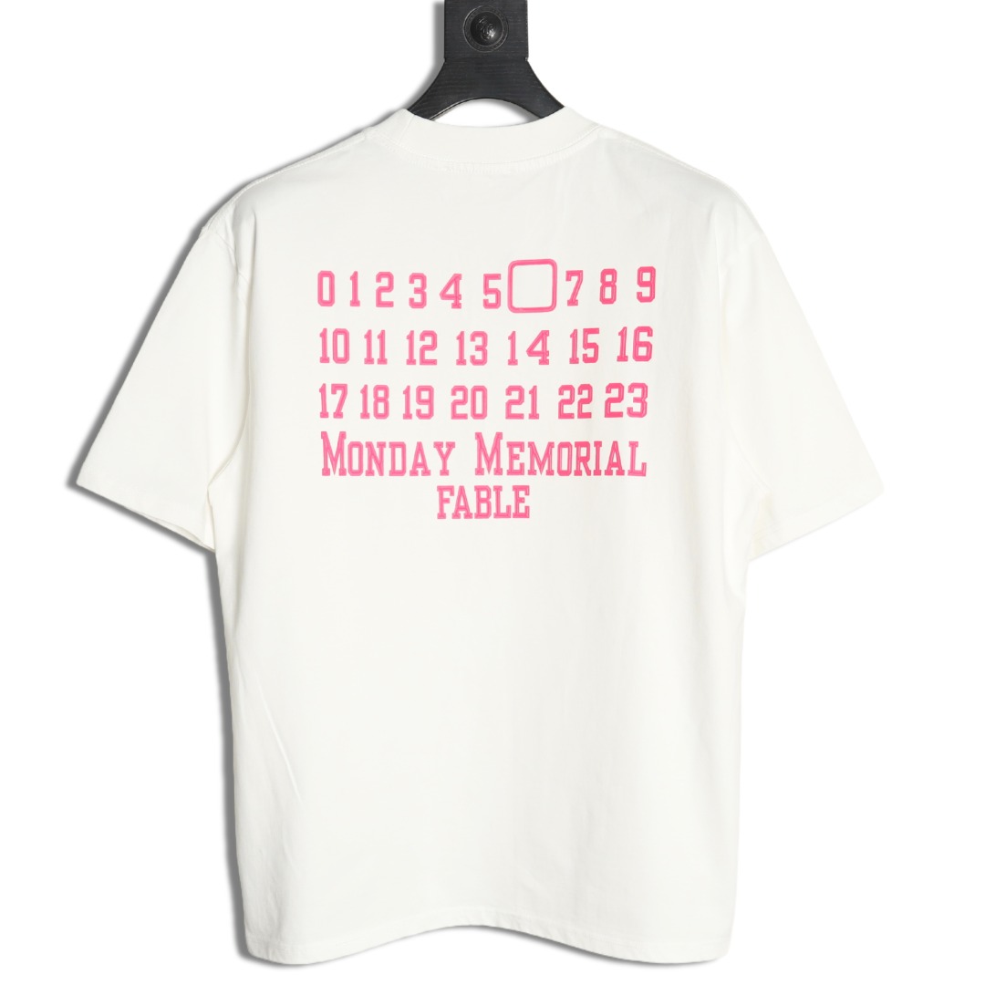 Maison Margiela马吉拉 日历字母拉丝短袖