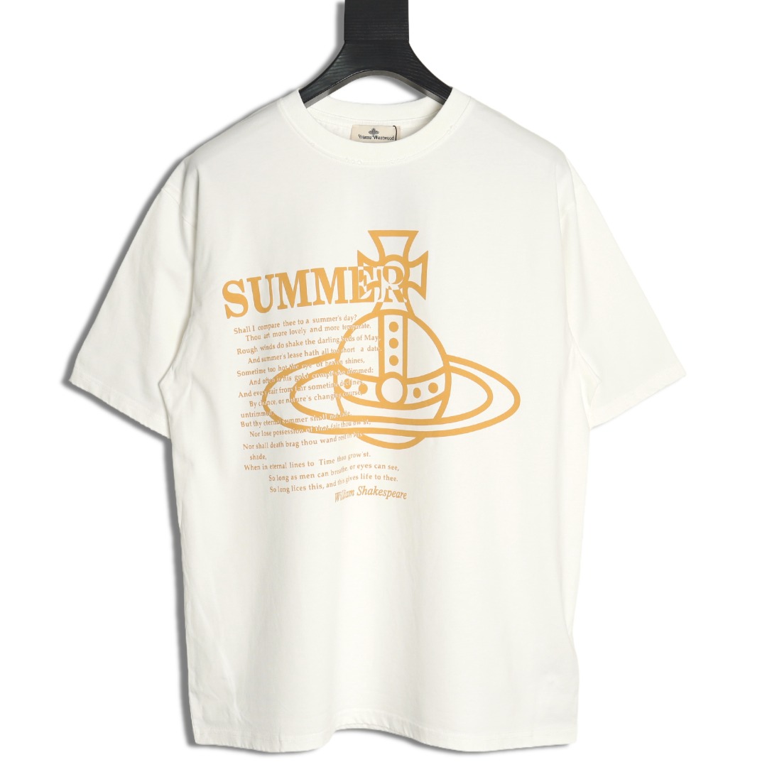 Vivienne westwood 西太后 土星字母 涂鸦 短袖