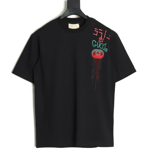 Gucci 25SS Logo Embroidered Short Sleeve T-Shirt - Pure Cotton 1 Gucci 25SS Logo Embroidered Short Sleeve T-Shirt - Pure Cotton