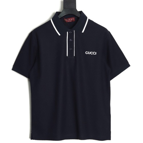 Men's Gucci Color Block Polo Shirt with Embroidered Logo - Short Sleeve 1 Men's Gucci Color Block Polo Shirt with Embroidered Logo - Short Sleeve