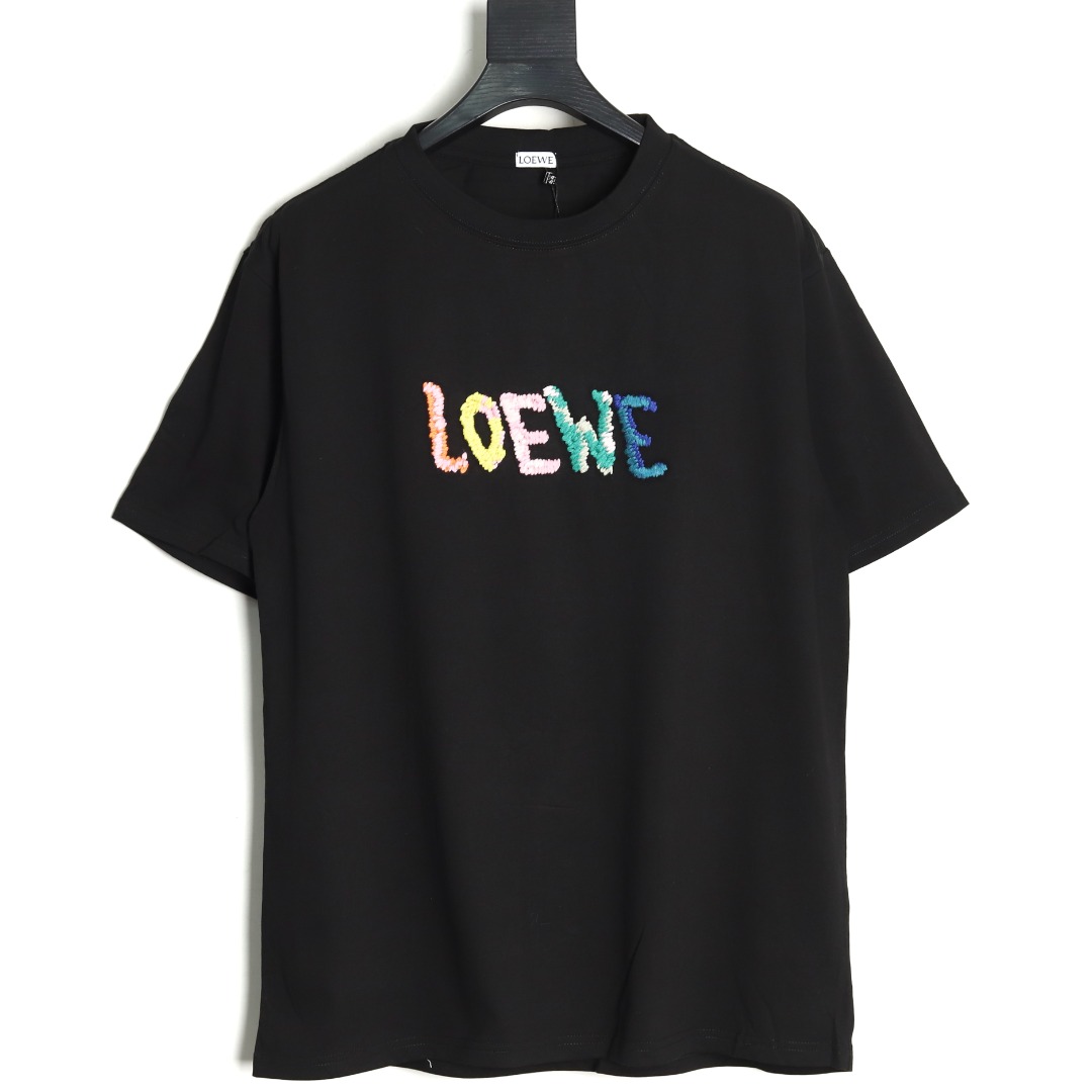 Loewe 罗意威 彩虹绣花圆领短袖T恤