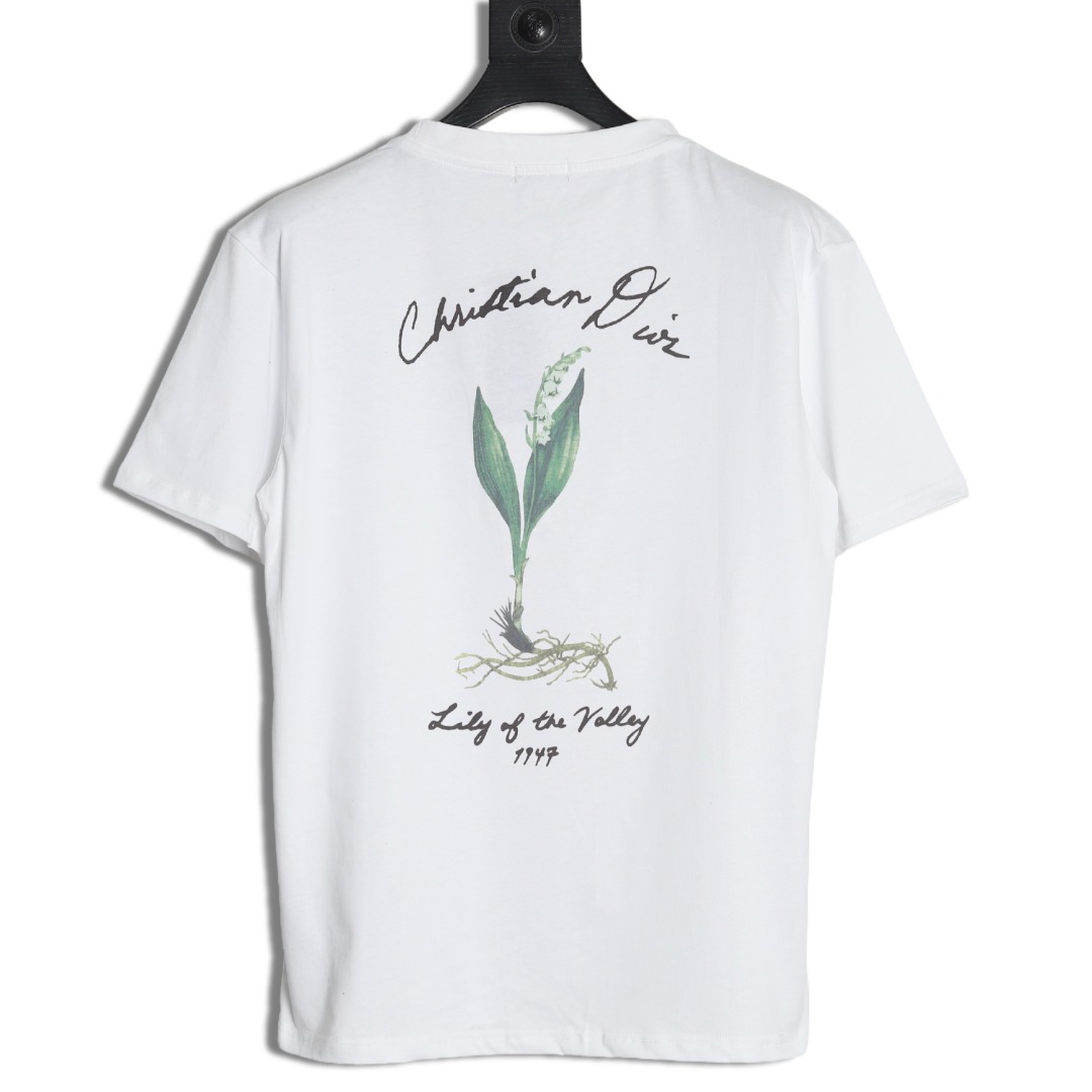 DIOR 迪奥CD 植物花朵图案短袖T恤