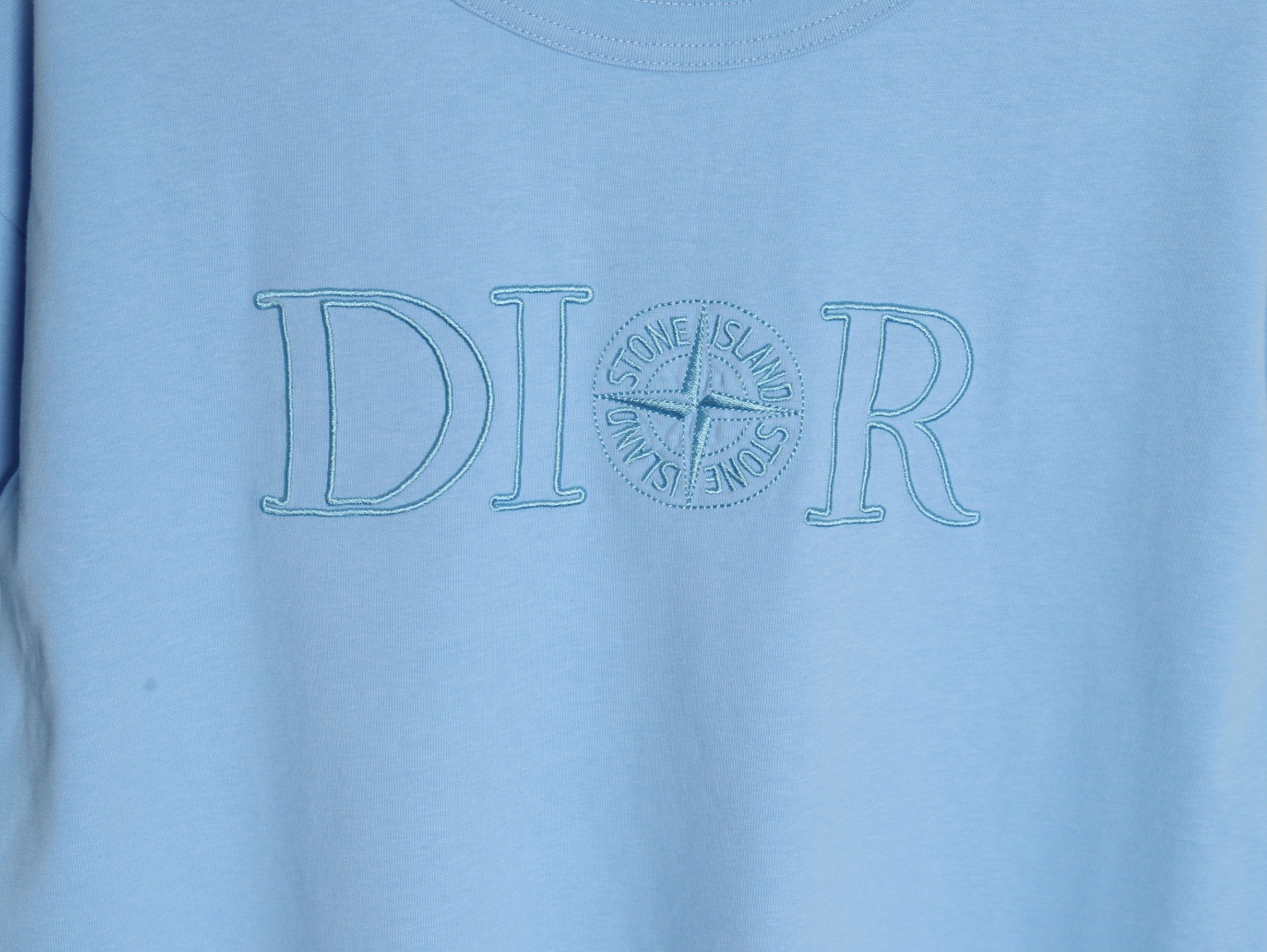 Dior x STONE ISLAND 迪奥CD石头岛 联名款刺绣字母罗盘短袖T恤