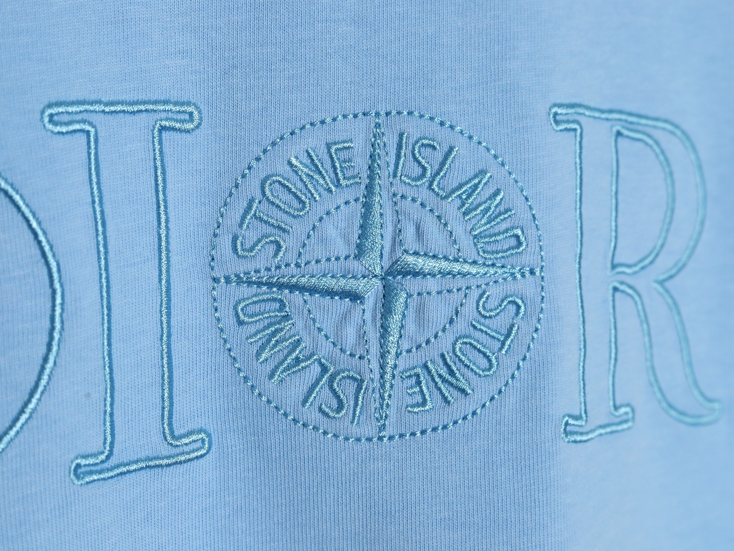Dior x STONE ISLAND 迪奥CD石头岛 联名款刺绣字母罗盘短袖T恤