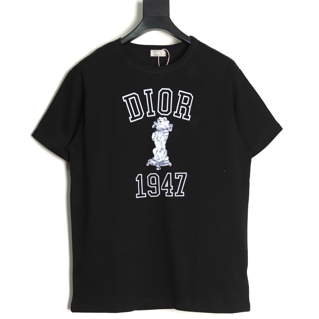 DIOR 迪奥 棉质竹节平纹针织面料 Bobby 刺绣T恤
