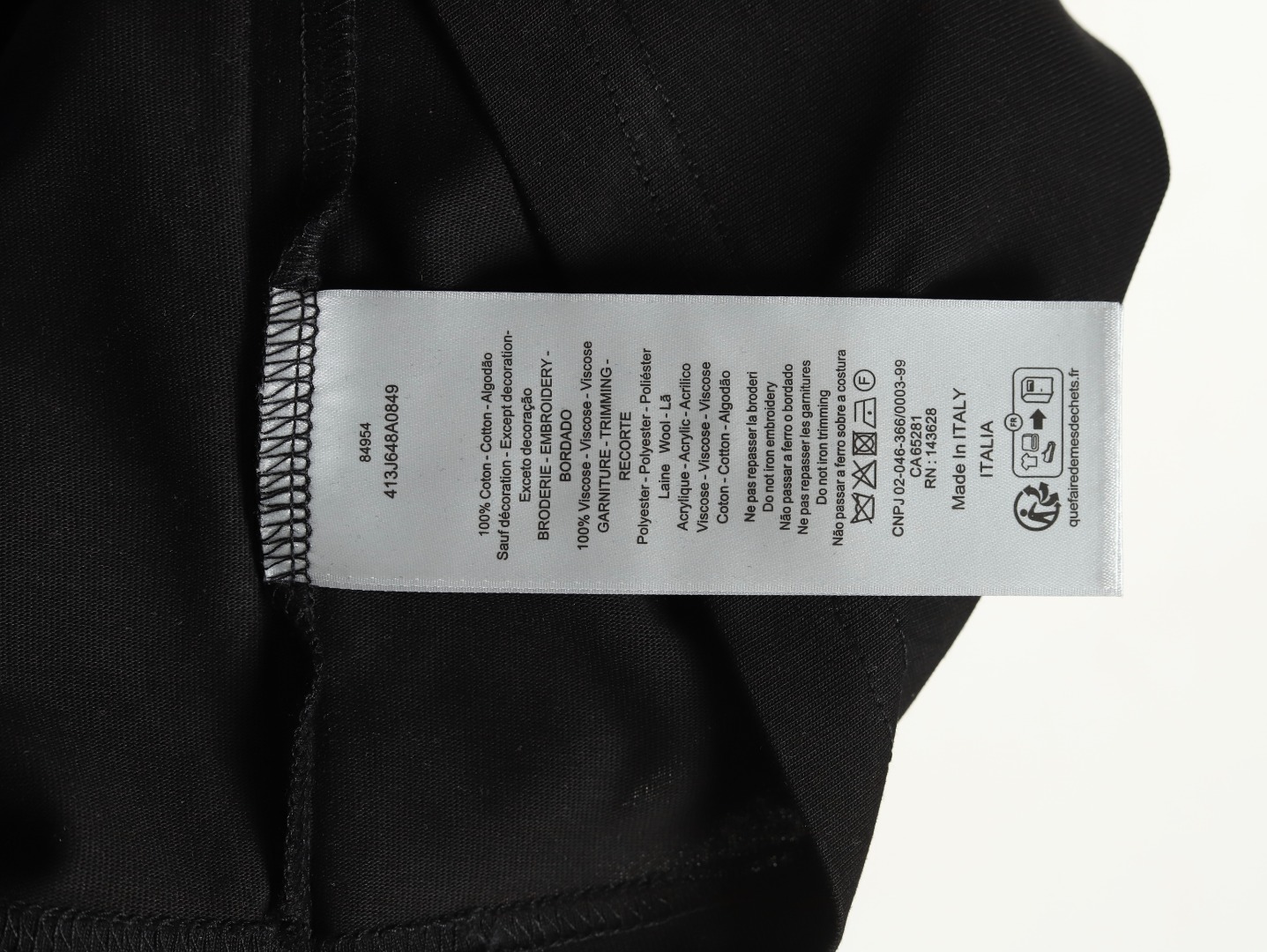 DIOR 迪奥 棉质竹节平纹针织面料 Bobby 刺绣T恤