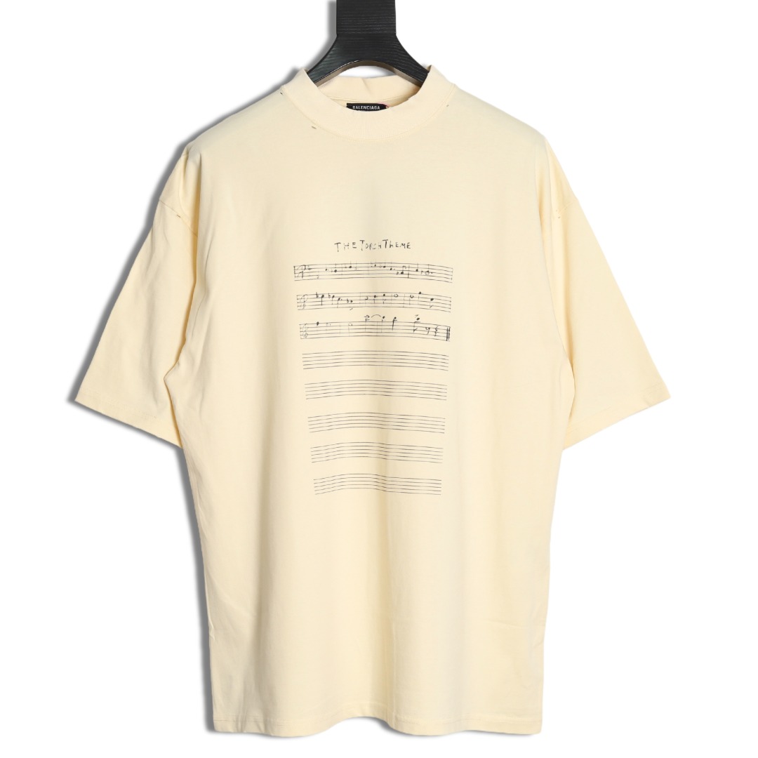 Balenciaga 巴黎世家 24SS 乐谱短袖T恤