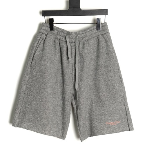 Dior Embroidered Logo Sweat Shorts | Unisex Casual Grey Cotton Blend Shorts 1 Dior Embroidered Logo Sweat Shorts | Unisex Casual Grey Cotton Blend Shorts