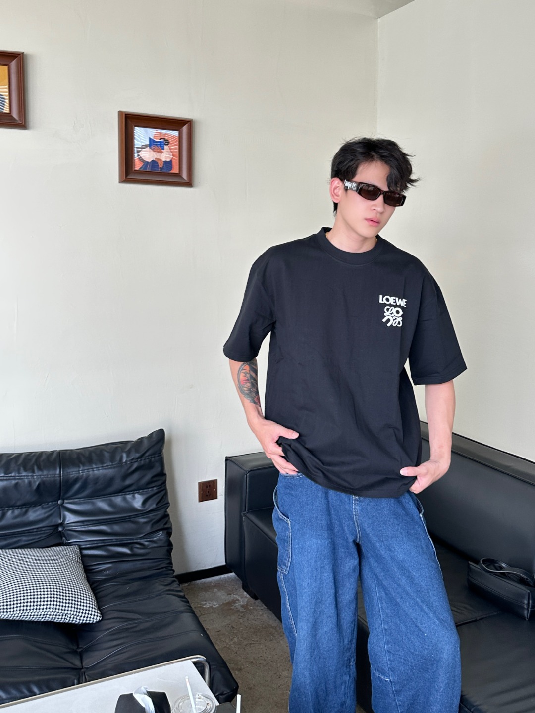 Loewe x ON 罗意威 25SS 昂跑小标短袖T恤 上身效果#