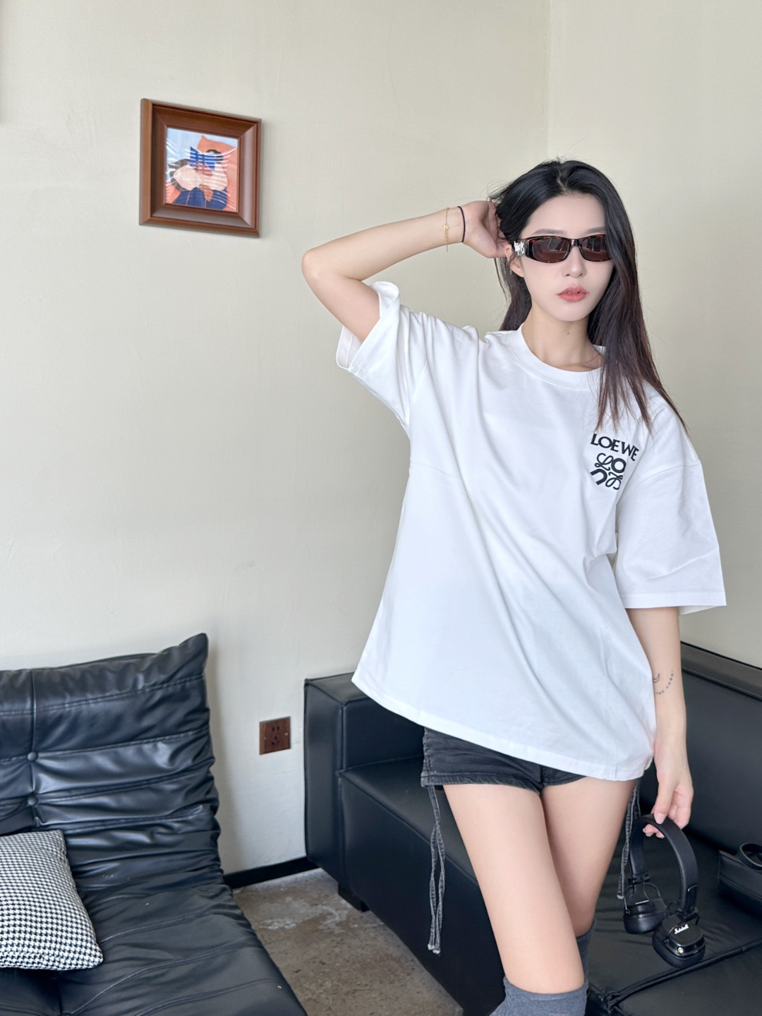 Loewe x ON 罗意威 25SS 昂跑小标短袖T恤 上身效果#