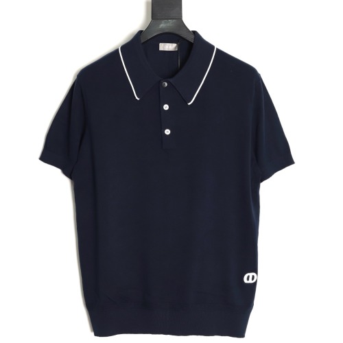 Dior 24SS Embroidered CD Icon Polo Shirt - Navy Blue, Size XS-L 1 Dior 24SS Embroidered CD Icon Polo Shirt - Navy Blue, Size XS-L