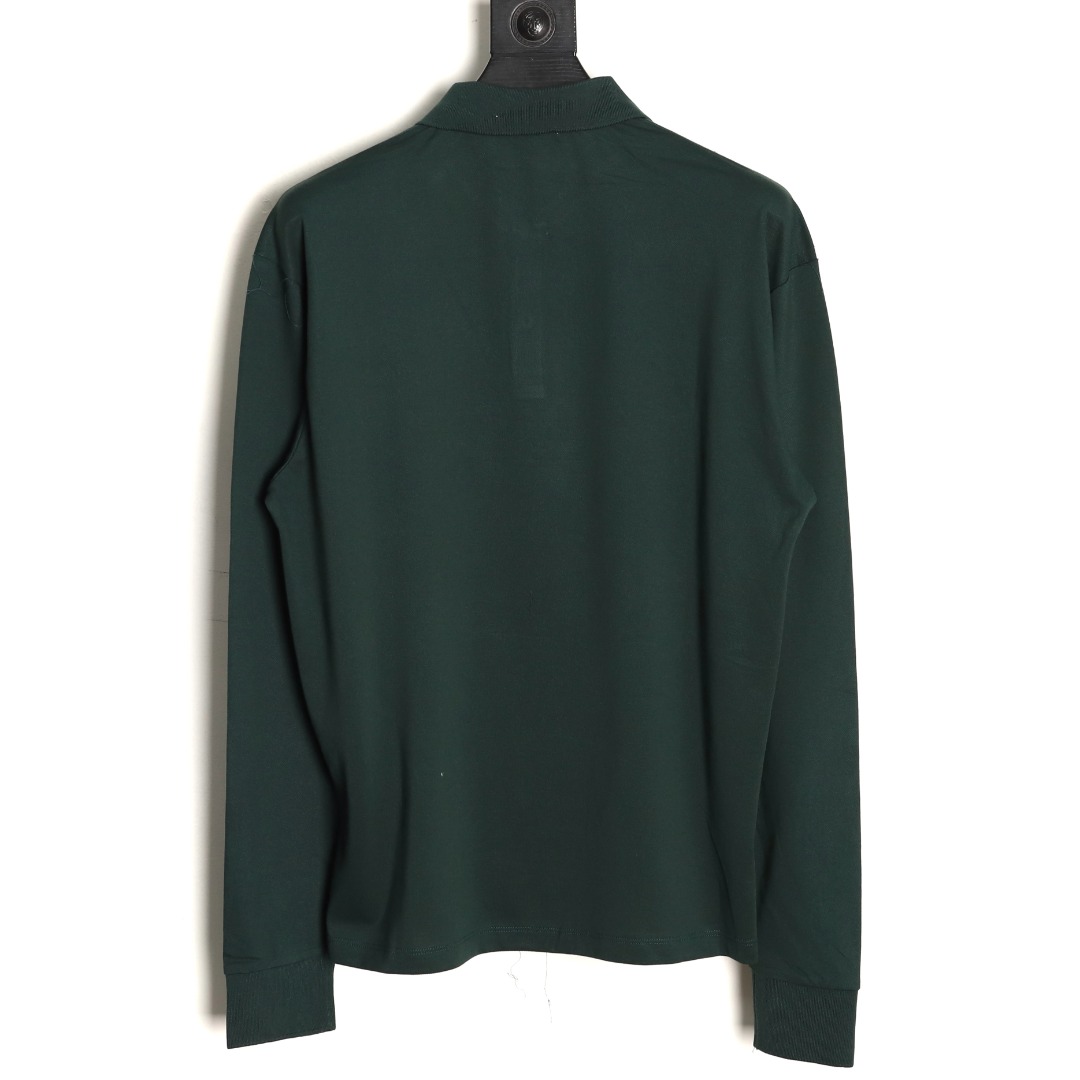 MiuMiu/缪缪 墨绿字母珠地布Polo长袖-Chinese UA Cheap High Quatity Brand Clothes Bags handbags Sneakers wholesale wholesaler seller from China Factory suppliers Fashion Clothing Shoes best Quality Beautiful Price MiuMiu/缪缪 墨绿字母珠地布Polo长袖