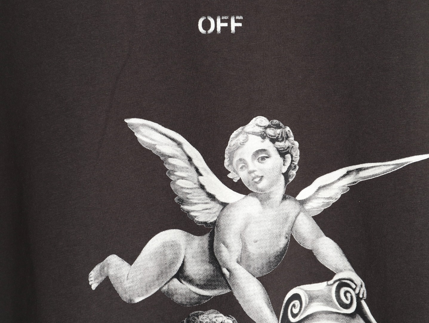 OFF WHITE OW小天使款短袖T恤做旧黑-Chinese UA Cheap High Quatity Brand Clothes Bags handbags Sneakers wholesale wholesaler seller from China Factory suppliers Fashion Clothing Shoes best Quality Beautiful Price OFF WHITE OW小天使款短袖T恤做旧黑