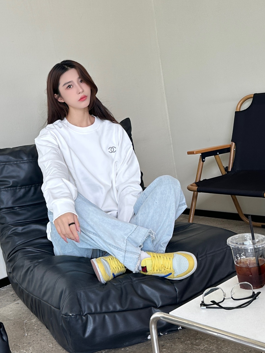 CHANEL 香奈儿 25FW 刺绣小标圆领卫衣 上身效果#