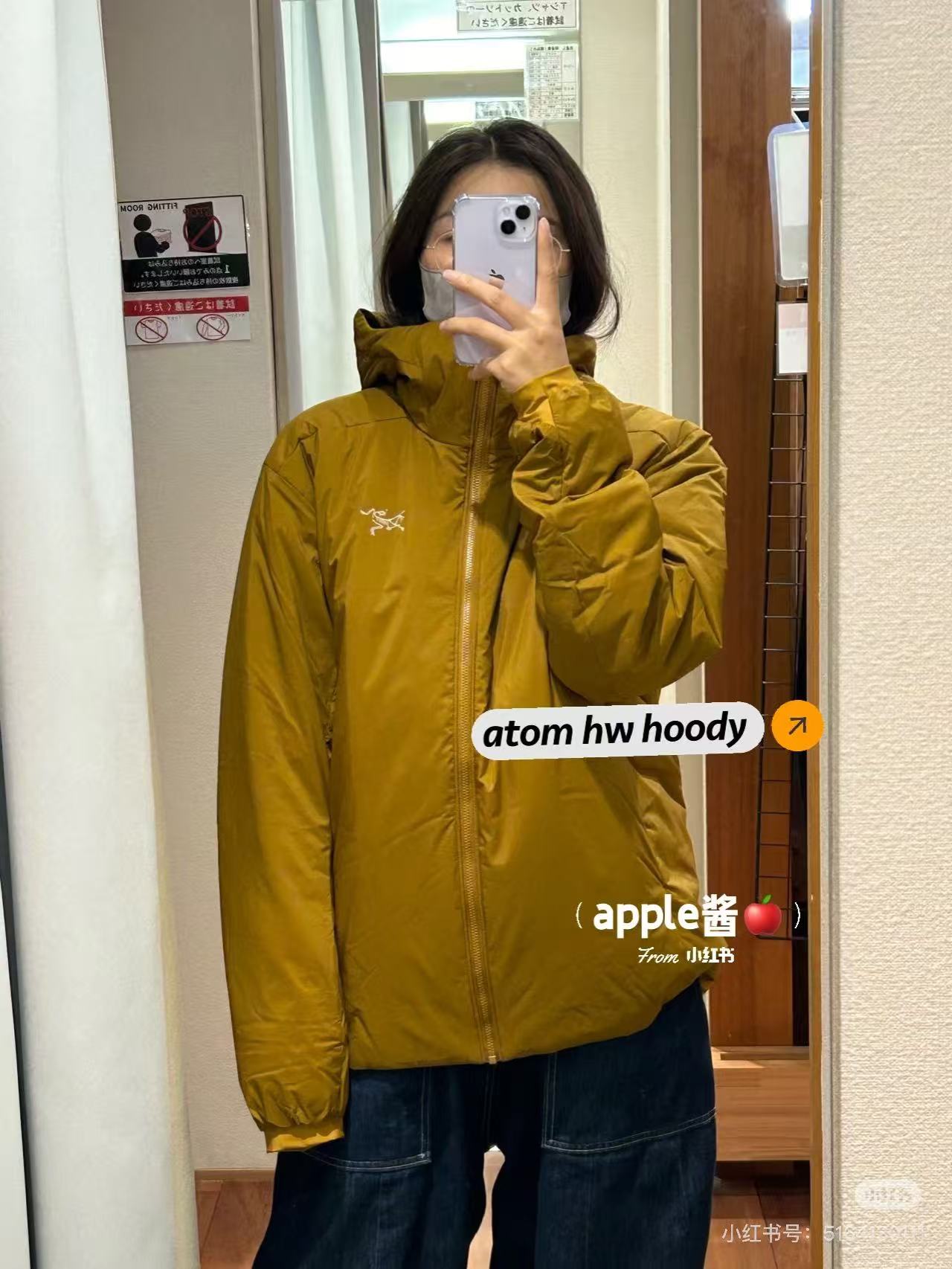 ARC`TERYX 始祖鸟 ATOM 阿童木 情侣同款防风保暖纯色休闲运动连帽棉服外套