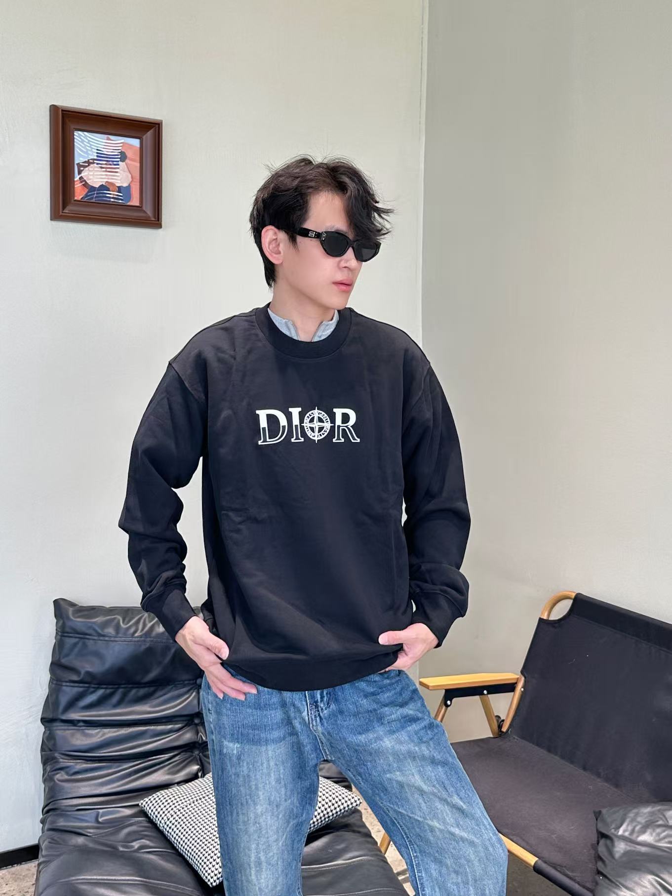 Dior x Stone Island 25FW  迪奥石头岛联名圆领卫衣 上身效果#