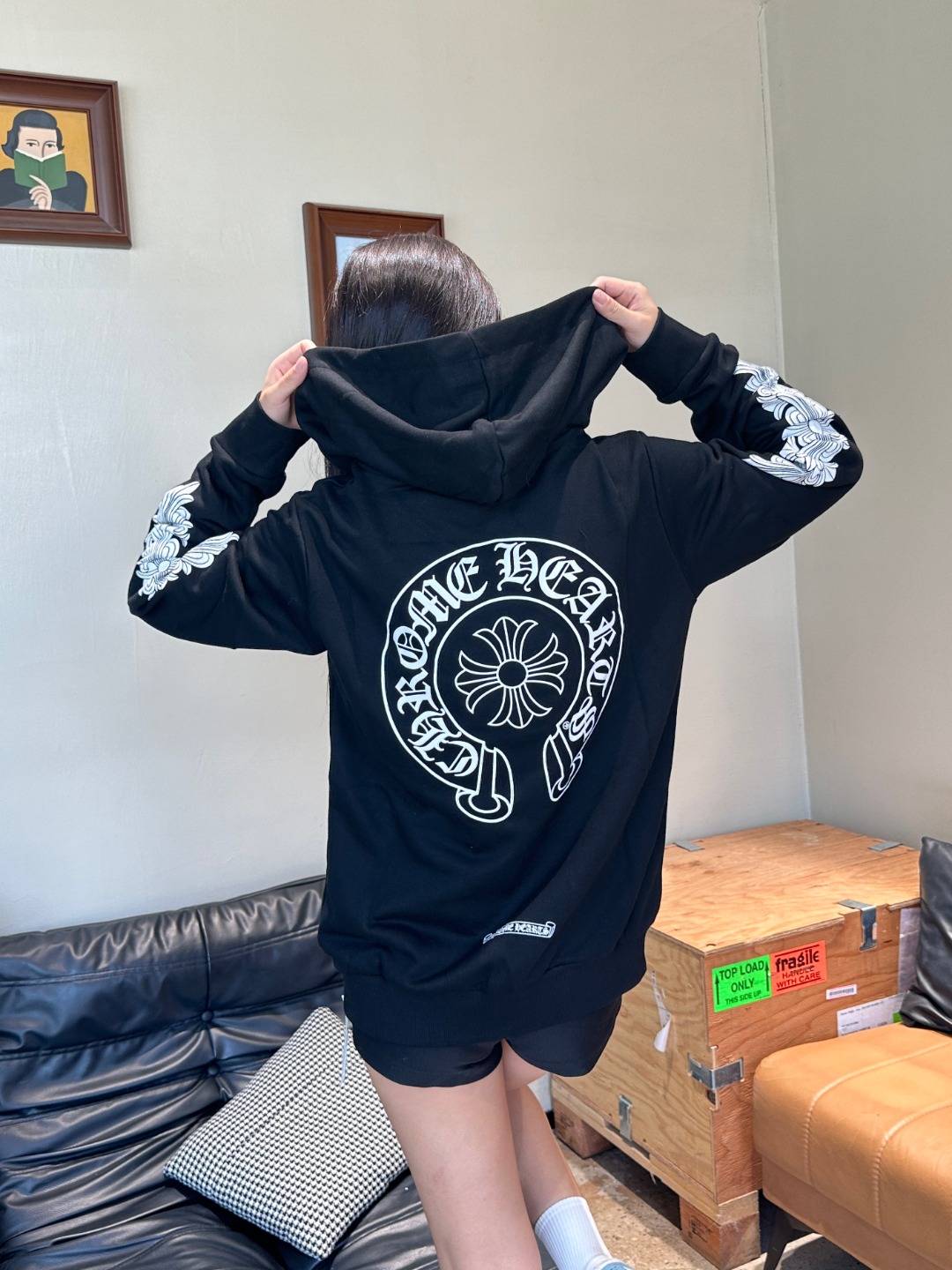 Chrome Hearts 克罗心 25FW 麒麟臂印花拉链外套 上身效果#