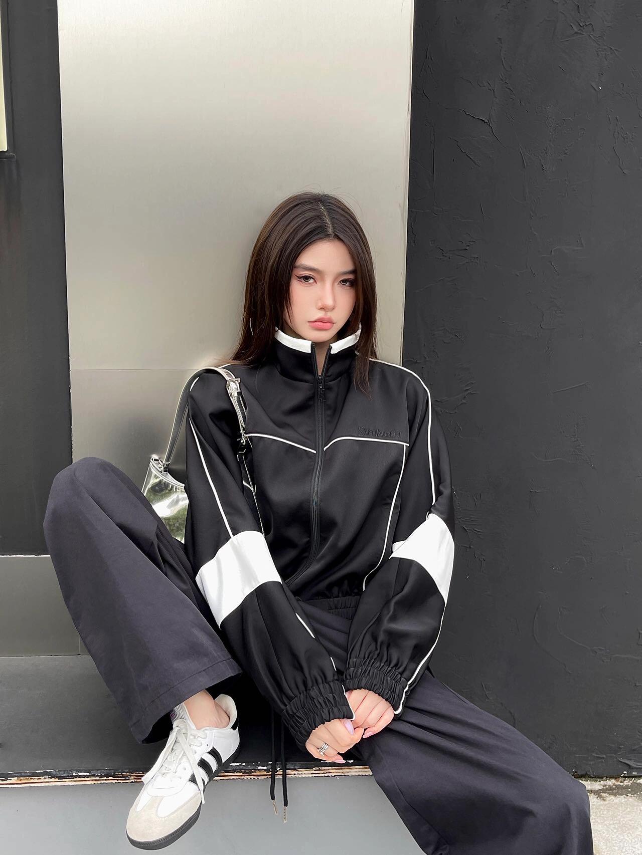 Saint Laurent Paris 圣罗兰 25FW 线条立领夹克外套 上身效果#