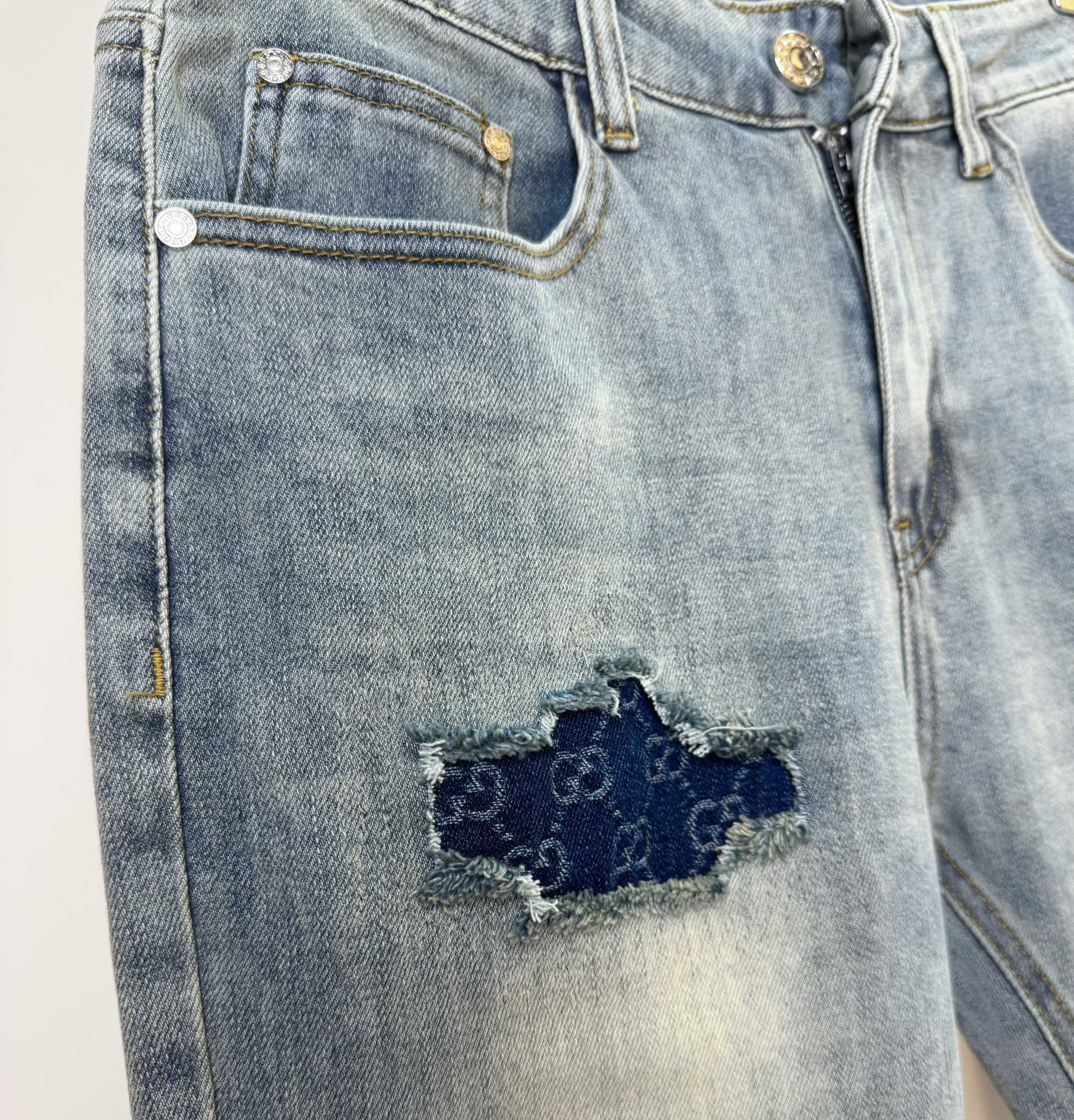 2024 Summer GUCCI Gucchi Tweed Jeans for Men – High-End Custom Order - 图片 3