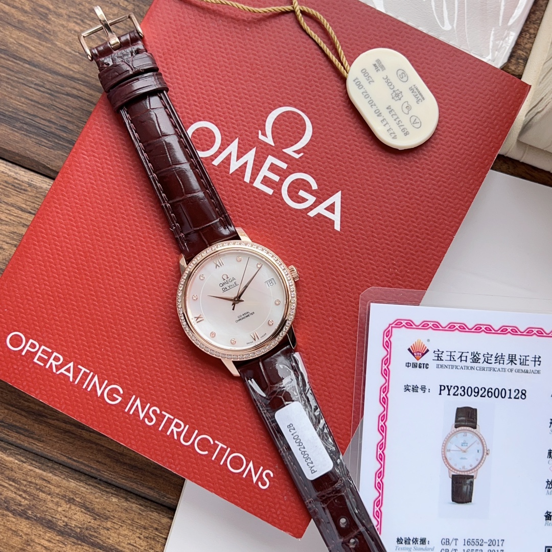오메가 드빌 가죽스트랩 시계 레플리카 44571 Omega 이미지 9