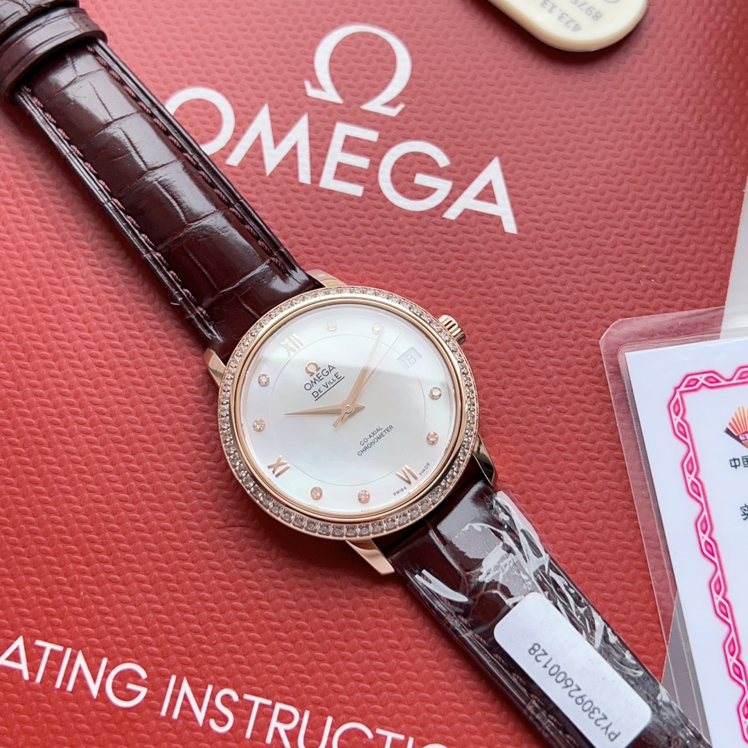 오메가 드빌 가죽스트랩 시계 레플리카 44571 Omega 이미지 7