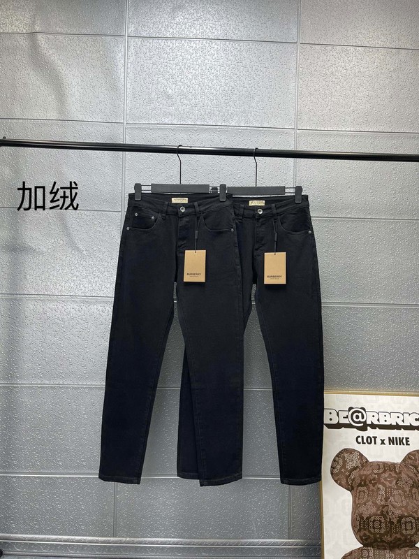 Burberry Clothing Jeans Pants & Trousers Black Splicing Cotton Denim Winter Collection