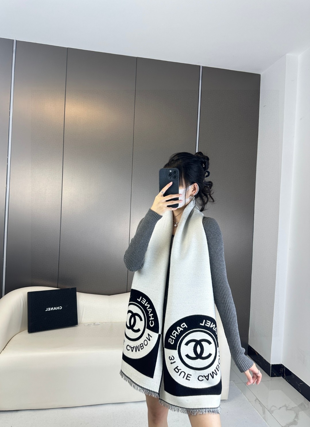 NO:171615,Girl show pictures, high-version scarf19860909小姐姐秀图,高版本围巾,scarf