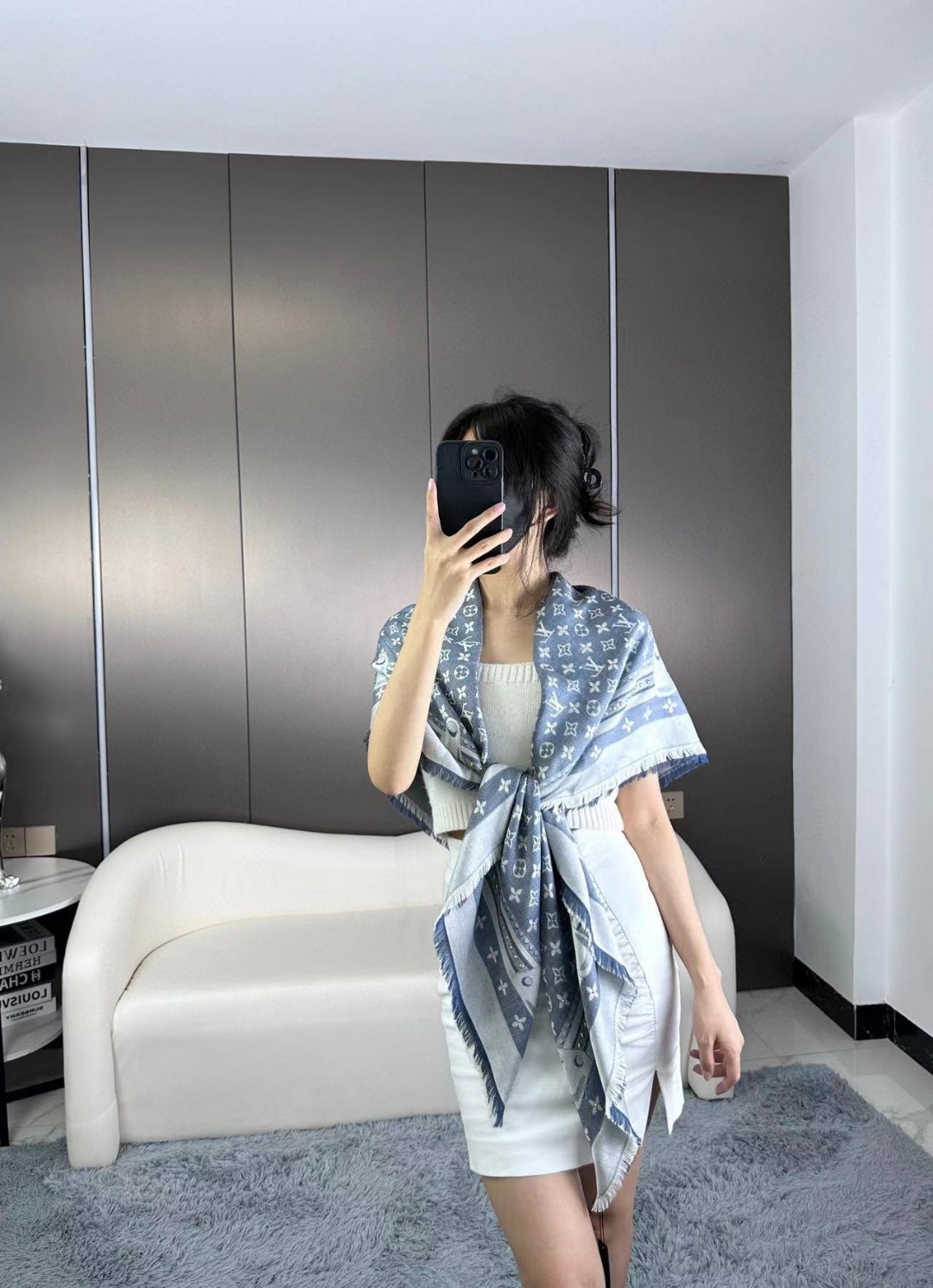 NO:176931,The young lady's show pictures of the high-version scarf, the high-version scarf19860909小姐姐秀图高版本围巾,高版本围巾,scarf