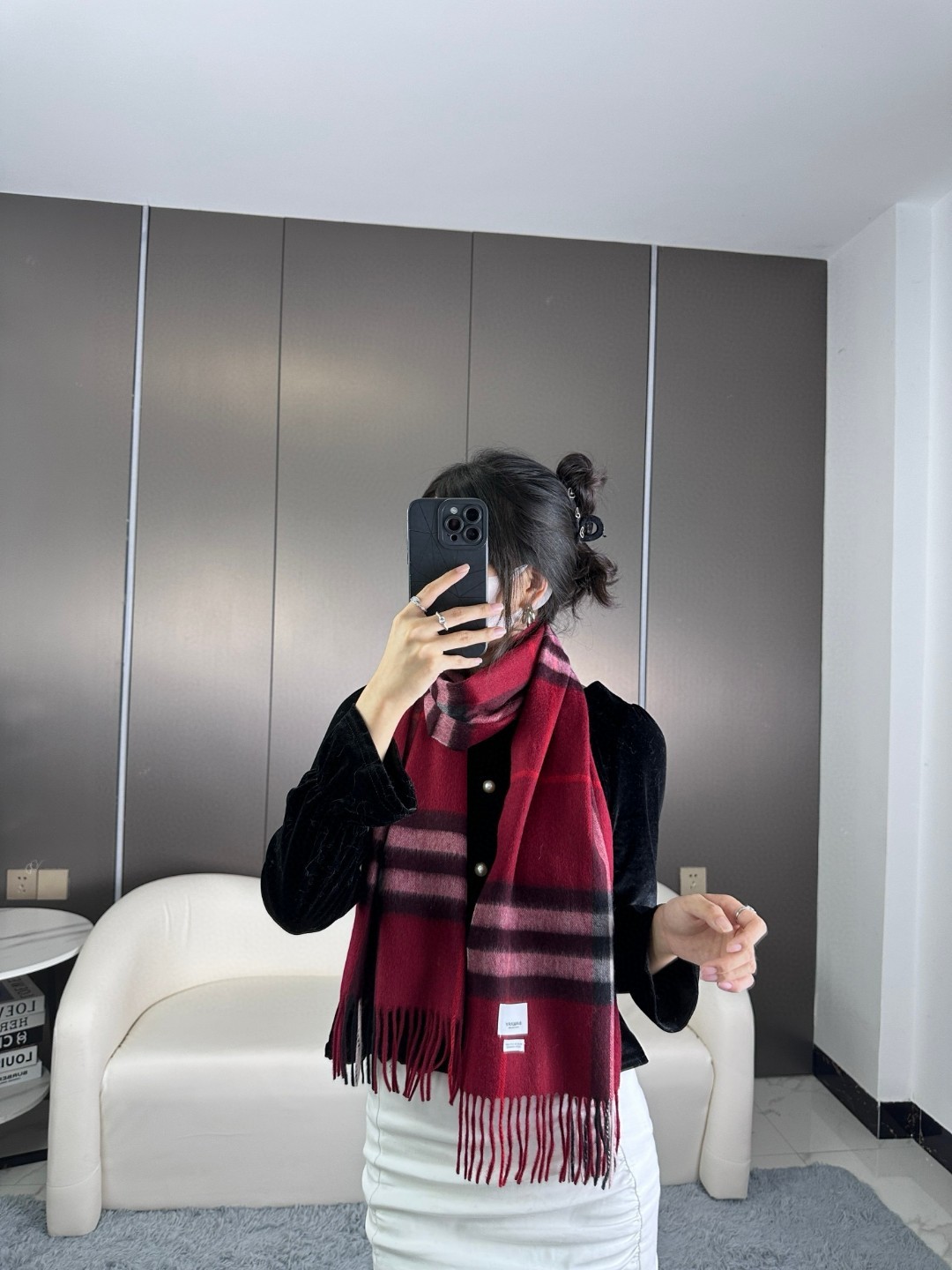 2025年王牌口碑burberry深度水波纹经典羊绒格子围巾‼️专柜最新品相,目前专柜都换上了新标👍经典