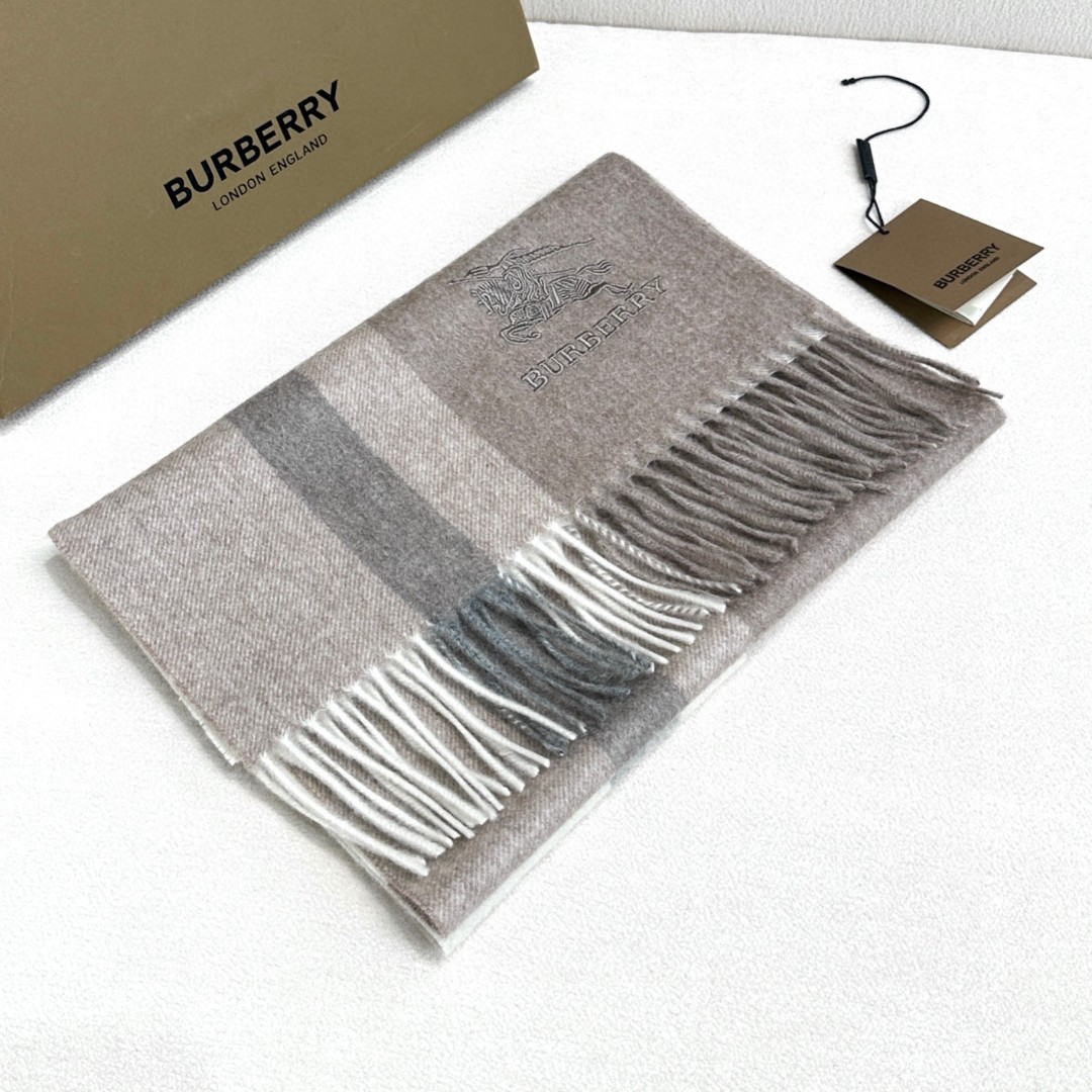 Burberry Cashmere Scarf for Men and Women, Classic Check Design, 30x170cm 4 a1733582272220 7485