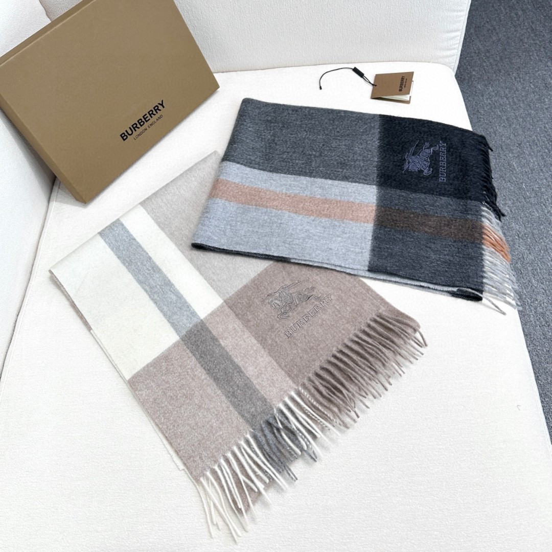 Burberry Cashmere Scarf for Men and Women, Classic Check Design, 30x170cm 10 a1733582273845 4834