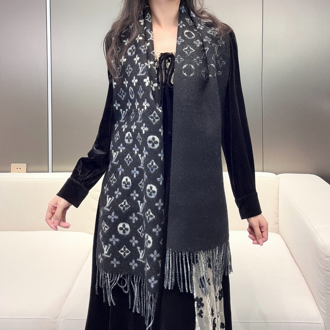 Louis Vuitton Inspired Cashmere Scarf - Designer Style, Ultra-Soft, 32x200 cm 2 a1733584306284 7413